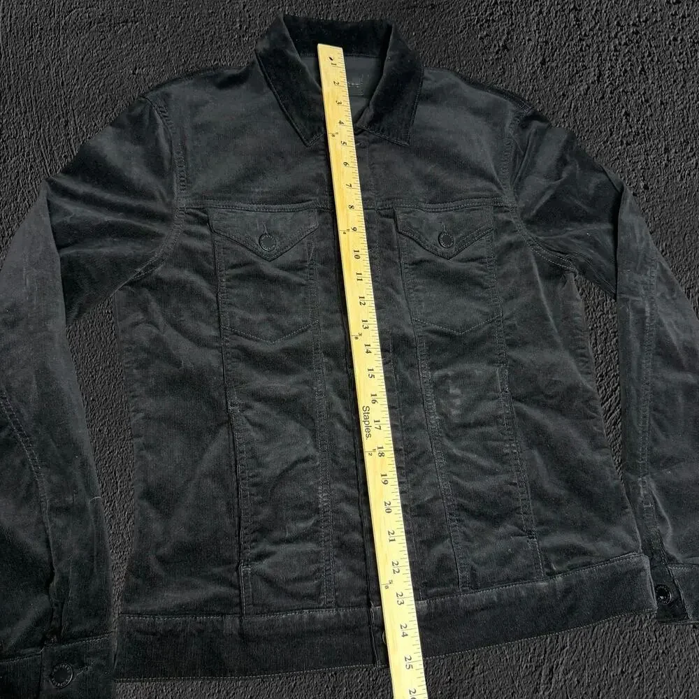 Monfrere black noir dean slim corduroy trucker jacket